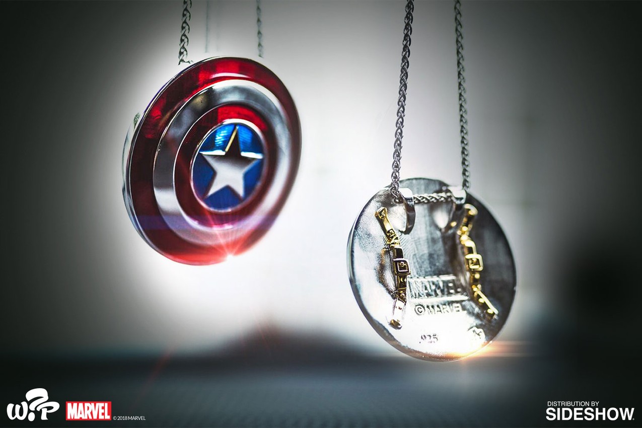 Captain America Shield Necklace - Small- Prototype Shown View 3