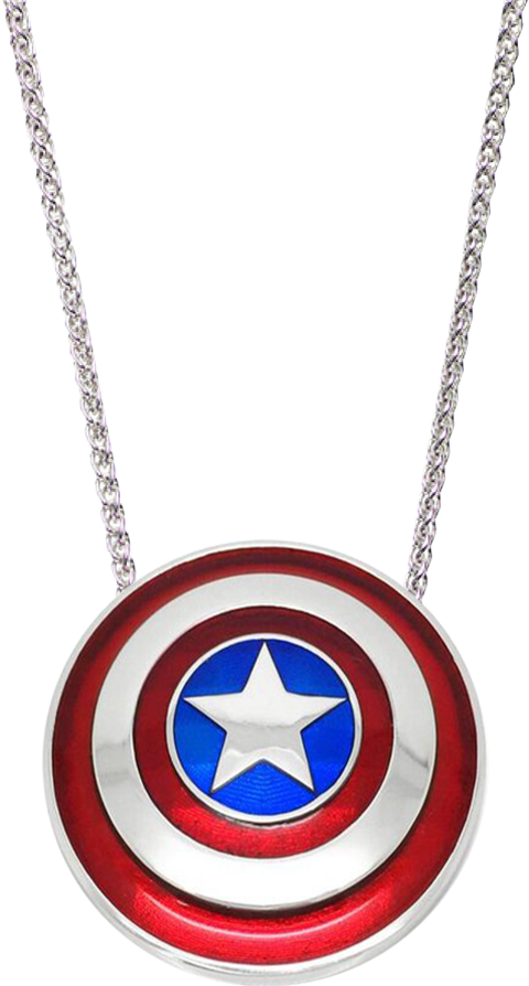 Captain America Shield Necklace - Small- Prototype Shown View 4