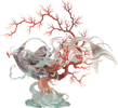 Red Candle and Mermaid (Red Coral) Figurine