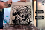Spider-Man Linocut on Lokta Paper