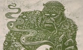 Swamp Thing Linocut on Lokta Paper Exclusive Edition View 1