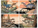 William Stout Dinosaur Series: The Jurassic Era (Set of 4)