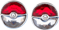 Crystal Poke Ball Stud Earrings