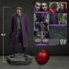 Full body shot of The Joker (Artisan Edition) with scale compared to an apple, alongside smaller portraits showcasing the contents of the box. Collector Edition (Prototype Shown) View 2