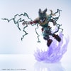 Front left view of Izuku Midoriya (Dark Deku) showcasing Blackwhip tendrils, purple aura, mask, tattered clothing, and dynamic battle pose. (Prototype Shown) View 8