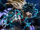 Close up of Izuku Midoriya on a display base, showing his iconic expression, set against an industrial background. (Prototype Shown) View 18