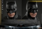 Two close-up portraits of Batman (2.0) wearing his cowl, highlighting the seamless cowled head with separate rolling eyeballs for enhanced expression. (Prototype Shown) View 17