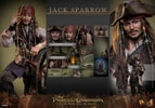 Multiple portraits of Jack Sparrow (Collector Edition) showcasing various expressions and headsculpts, along with details of the contents included in the box. Collector Edition (Prototype Shown) View 18