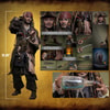 Full body shot of Jack Sparrow (Collector Edition) highlighting the figure's scale, with additional portraits showcasing the contents of the box, including interchangeable heads and accessories. Collector Edition (Prototype Shown) View 2
