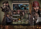 Multiple portraits of Jack Sparrow (Deluxe Version) showcasing various expressions and headsculpts, along with details of the contents included in the box. (Prototype Shown) View 21