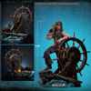 Full body shot of Jack Sparrow (Deluxe Version) highlighting the figure's scale, with additional portraits showcasing the contents of the box, including interchangeable heads and accessories. (Prototype Shown) View 2