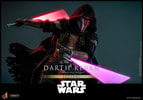 Action shot of Darth Revan™ in a wide stance, with red and purple lightsabers in motion, holding the purple saber in his left hand and the red saber in his right. Collector Edition (Prototype Shown) View 17