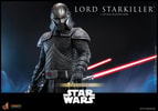 Half-body shot of Lord Starkiller™, holding two lightsabers backward by his sides, showcasing his menacing stance and intricate armor details. Collector Edition (Prototype Shown) View 11