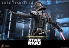 Half-body shot of Lord Starkiller™, showcasing his back, left hand extended outward, and holding a lightsaber downward in his right hand. Collector Edition (Prototype Shown) View 12