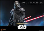 Half-body shot of Lord Starkiller™, holding two lightsabers backward by his sides, showcasing his menacing stance and intricate armor details. Exclusive Edition (Prototype Shown) View 14