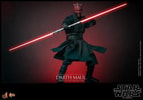 Full body shot of Darth Maul (Collector Edition) in a wide stance, menacing expression, holding a red dual lightsaber horizontally with left arm pulled back. Collector Edition (Prototype Shown) View 4