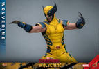 Wolverine Sixth Scale Action Figure by Hot Toys: upper body view, left arm bent at shoulder, right arm out, head turned, claws out. Collector Edition (Prototype Shown) View 11