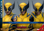 Wolverine Sixth Scale Action Figure by Hot Toys: three face portraits showcasing masked head with interchangeable lower faces. (Prototype Shown) View 12