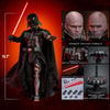 Full body shot of Darth Vader™ (Battle Damaged) to showcase his scale, accompanied by smaller portraits highlighting key features and box contents. Collector Edition (Prototype Shown) View 2