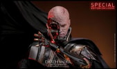 Close-up portrait of Darth Vader™ (Battle Damaged), showcasing the Special Edition damaged mask as a bonus accessory and his mechno left arm. (Prototype Shown) View 3