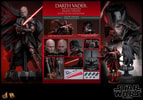 Multiple portraits of Darth Vader™ (Battle Damaged) showcasing his full figure, along with images of accessories and parts included in the box. (Prototype Shown) View 24