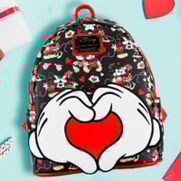 Mickey and Minnie Heart Hands Mini Backpack