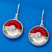 Crystal Poke Ball Dangle Earrings
