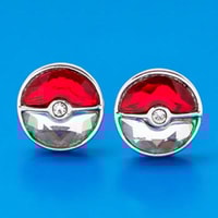 Crystal Poke Ball Stud Earrings