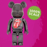 Be@rbrick The Rolling Stones Lips & Tongue (Black Chrome Version) 1000%
