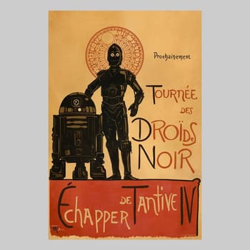 Star Wars Droides Noir Art Print 