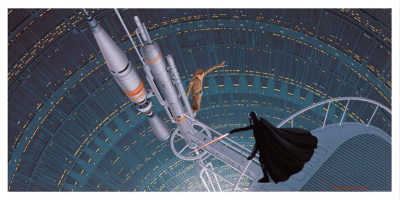 Star Wars Sword Fight on Antenna Art Print 