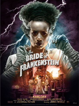 Universal Monsters Bride of Frankenstein (Color Variant) Movie Poster 