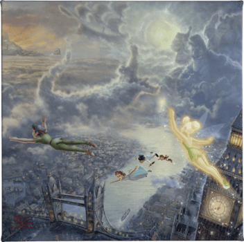 Disney Tinker Bell and Peter Pan Fly to Never Land Art Print 