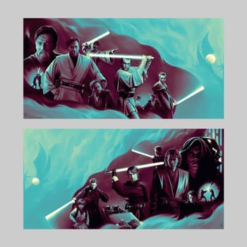 Star Wars The Loyal Brother & The Hero with No Fear (Set of 2) Art Print 