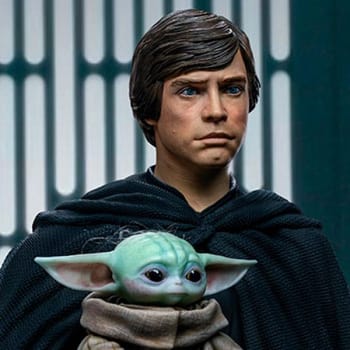 Luke Skywalker, R2-D2 and Grogu