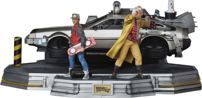 Back to the Future DeLorean Set Full Deluxe Version 1:10 Scale Statue 
