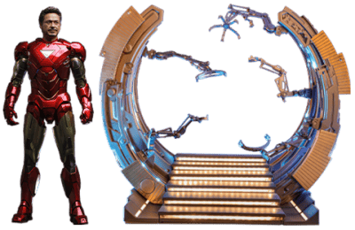 Iron Man Mark VI (2.0) with Suit-Up Gantry