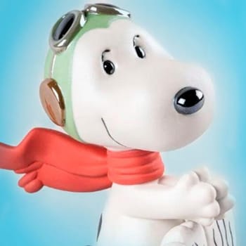 Peanuts Snoopy Flying Ace Porcelain Statue 