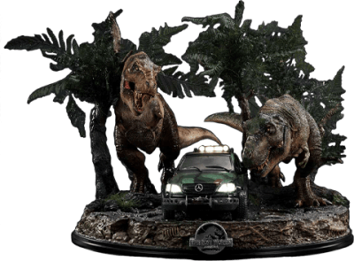 Jurassic Park T-Rex Cliff Attack Diorama 