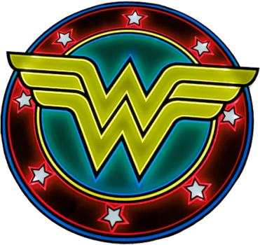 DC Comics Vintage Wonder Woman LED Logo Light (Circular) Wall Light 