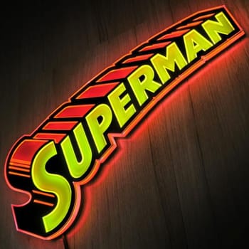 DC Comics Vintage Superman LED Logo Light (Small) Wall Light 