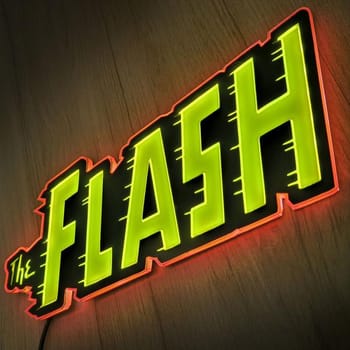 DC Comics Vintage The Flash LED Logo Light (Small) Wall Light 