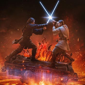 Star Wars Anakin vs Obi-Wan Deluxe 1:10 Scale Statue 