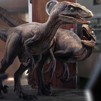 Jurassic Park Raptors at the Kitchen's Door 1:10 Scale Statue 