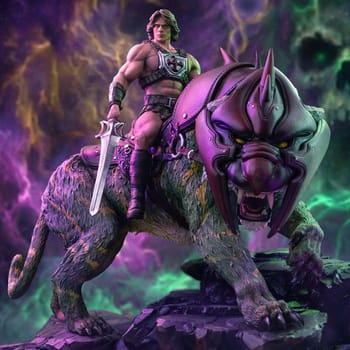 Masters of the Universe He-Man and Battle Cat Deluxe 1:10 Scale Statue 