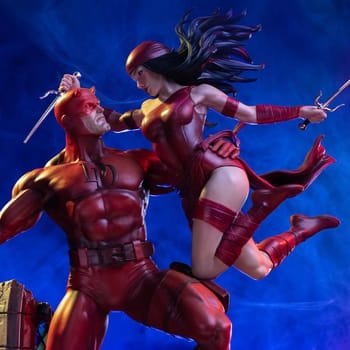 Marvel Daredevil and Elektra Statues 