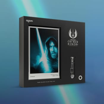 Obi-Wan Kenobi™ Lightsaber Set Silver Collectible by Agoro