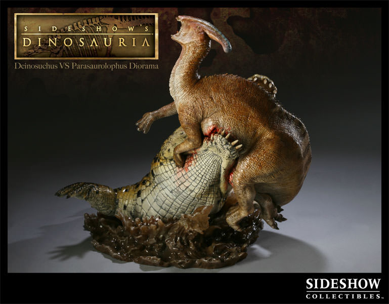 Dinosauria Deinosuchus VS Parasaurolophus Polystone Diorama  Collector Edition  View 3