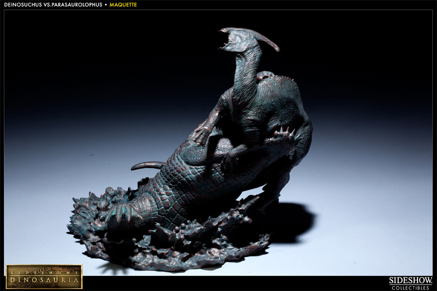 Dinosauria Deinosuchus VS Parasaurolophus Polystone Diorama  View 3