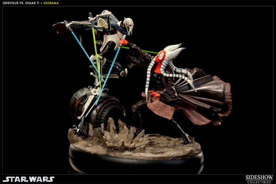 Star Wars 'Hunt for the Jedi' - Shaak Ti VS General Grievous Polystone Diorama  Collector Edition  View 1
